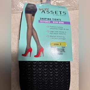 NWT ASSETS by Sara Blakely Textured Black Shaping Tights size: 2